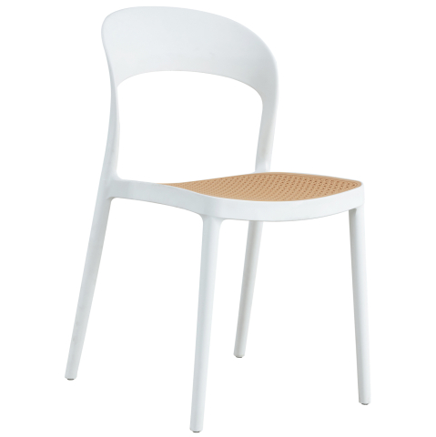 Scaune - Fotolii - CHAIR POLYPROPYLENE CLEO HM5936.01 WHITE-BEIGE 41x53x81Hcm.