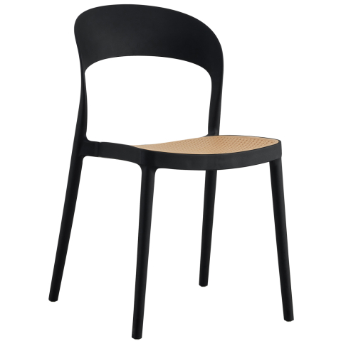 Scaune - Fotolii - CHAIR POLYPROPYLENE CLEO HM5936.02 BLACK-BEIGE 41x53x81Hcm.