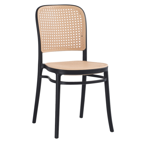 Interior - CHAIR POLYPROPYLENE FLOW HM5937.02 BLACK WITH BEIGE SEAT AND BACKREST 41x53x85.5Hcm.