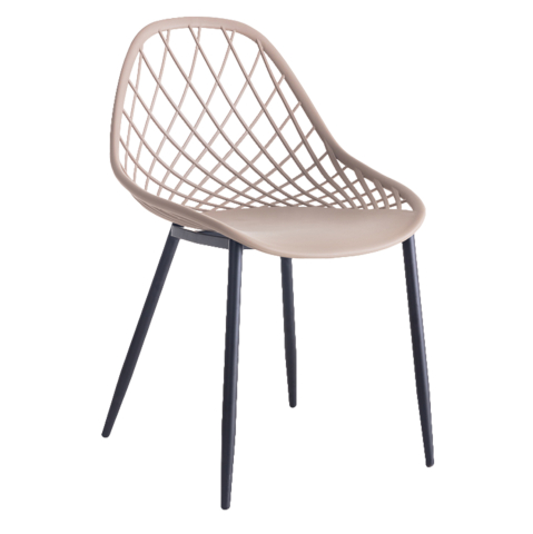 Interior - CHAIR POLYPROPYLENE HM9524.03 IN CAPPUCCINO COLOR WITH BLACK METAL LEGS 52x53x82Hcm.