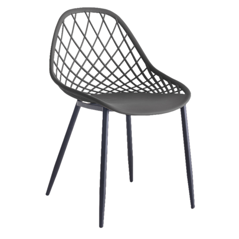 Interior - CHAIR POLYPROPYLENE HM9524.10 IN GREY COLOR WITH BLACK METAL LEGS 52x53x82Hcm.