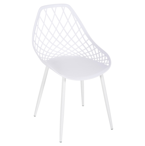Fotolii - CHAIR POLYPROPYLENE LIO HM9524.11 IN WHITE COLOR WITH WHITE METAL LEGS 52x53x82Hcm.