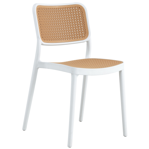 Scaune - Fotolii - CHAIR POLYPROPYLENE MEKO HM5934.01 WHITE AND BEIGE 51x52x80Hcm.