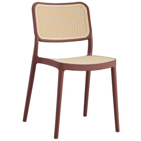 Scaune - Fotolii - CHAIR POLYPROPYLENE MEKO HM5934.05 MAROON AND BEIGE 51x52x80Hcm.