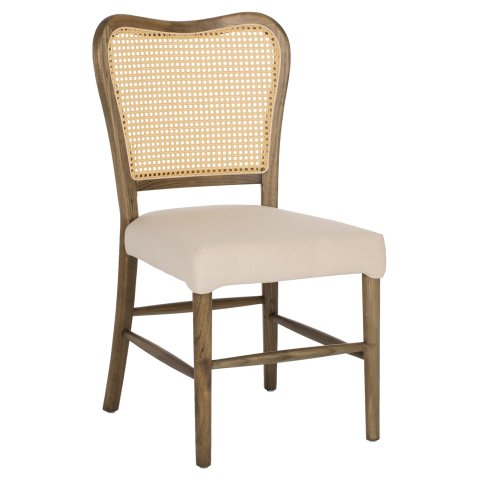 Interior - CHAIR TOON WOOD RATTAN BACK FABRIC SEAT HM9406.04 47x52x91.5Hcm.