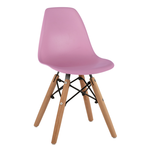Camera copiilor - Chair Twist Kid HM8453.05 with wooden legs and seat Pink PP 30,5x33x59 cm