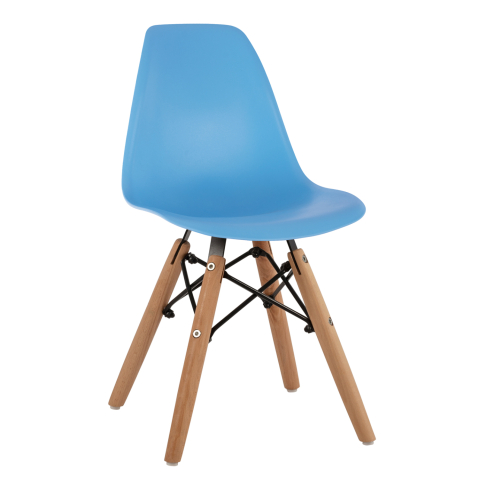 Camera copiilor - Chair Twist Kid HM8453.08 with wooden legs and seat Blue PP 30,5x33x59 cm