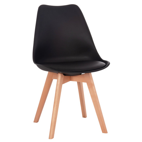 Interior - Chair Vegas HM0033.02 wooden legs-black seat 48x49x81Η cm