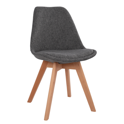 Fotolii - Chair Vegas with wooden legs and fabric Grey HM0033.50 48x55x82 cm
