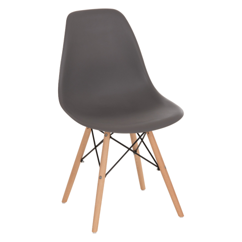 Interior - Chair with wooden legs and seat Twist PP Grey HM8460.10 46x50x82 cm