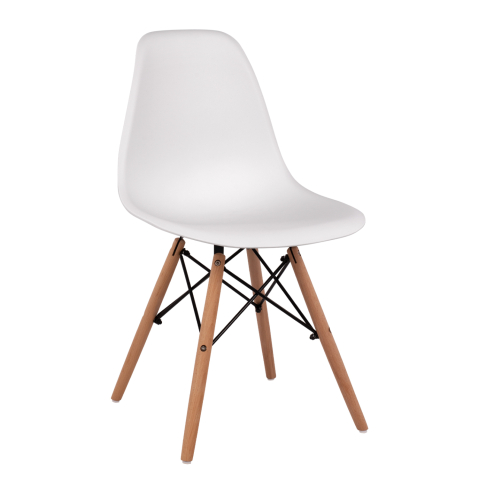 Fotolii - Chair with wooden legs and seat Twistn PP White HM8460.01 46x50x82 cm