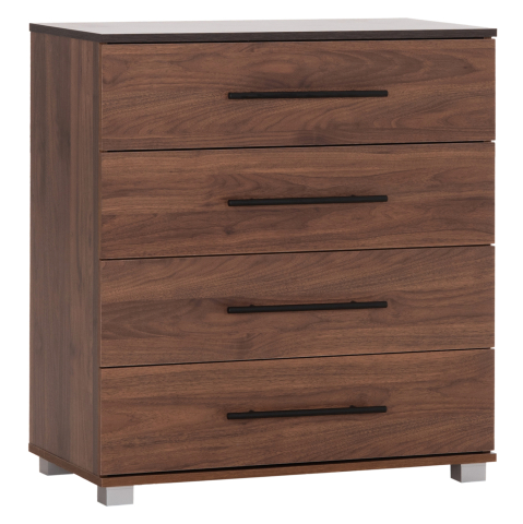 Interior - CHEST OF (4) DRAWERS CARYS HM745.11 MELAMINE IN WALNUT/WENGE 75.5x40x83Hcm.