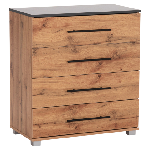 Interior - CHEST OF (4) DRAWERS CARYS HM745.12 MELAMINE IN NATURAL/GREY 75x40x83Hcm.