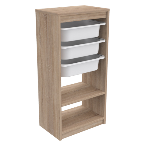 Sertare - Mese de infasat - CHEST OF DRAWERS SANI HM18198.03 MELAMINE IN SONAMA-WHITE P.E. DRAWERS 45,5x30x92Hcm.