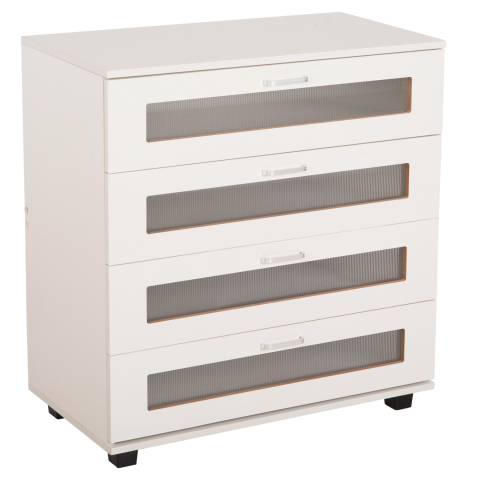 Sertare - Toalete - CHEST OF DRAWERS THORGAN HM9880.03 MELAMINE IN WHITE-4 DRAWERS 80Χ40Χ83Hcm.