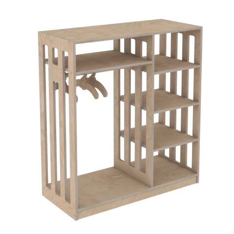 Camera copiilor - CHILDREN'S HANGER SANI HM18226.03 BIRCH WOOD IN NATURAL COLOR 90x40x100Hcm.