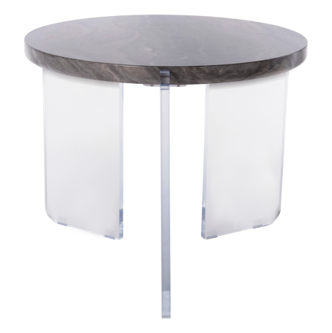 Masute de cafea - COFFEE TABLE ACRYCON HM9780.01 MDF WITH WATER REPELLANT TOP-ACRYLIC LEGS Φ64x51Hcm.