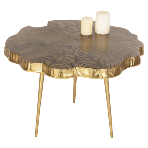 Masute de cafea - COFFEE TABLE ANGUL HM4263 METAL IN GOLD-BLACK 62x62x44Hcm.