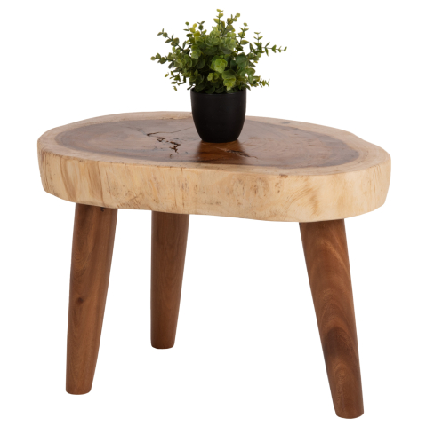 Masute de cafea - COFFEE TABLE DOMPU HM9630 SOLID SUAR WOOD 8cm THICK TABLETOP 66x44x46Hcm.
