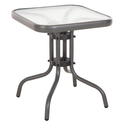 Mese - COFFEE TABLE FIGO HM6067.01 METAL IN GREY-TEMPERED GLASS TOP 45x45x51Hcm.