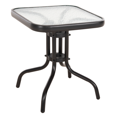 Mese - COFFEE TABLE FIGO HM6067.03 METAL IN BLACK-TEMPERED GLASS TOP 45x45x51Hcm.