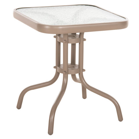 Mese - COFFEE TABLE FIGO HM6067.04 METAL IN CHAMPAGNE COLOR-TEMPERED GLASS TOP 45x45x51Hcm.