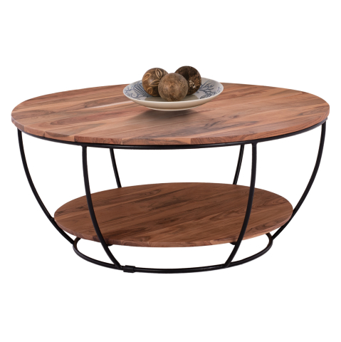 Masute de cafea - COFFEE TABLE HM8778.11 ACACIA WOOD Φ90x40 cm.