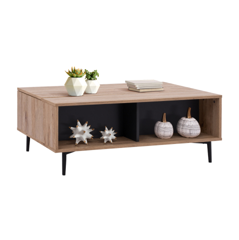 Masute de cafea - COFFEE TABLE MARGARIT LIFTABLE MELAMINE IN OAK-GREY COLOR 100x58x39-53Ycm.HM8677.11