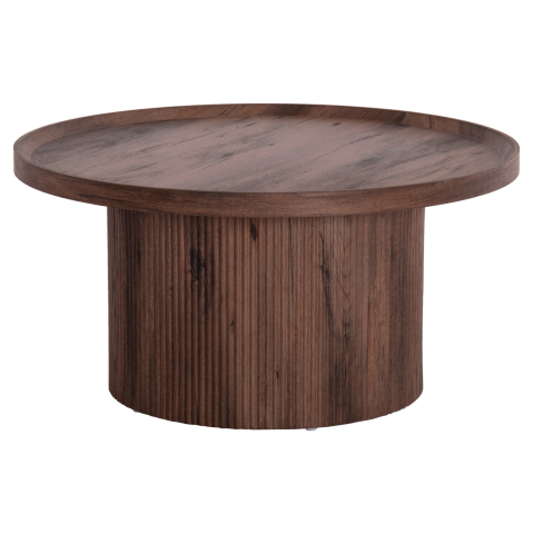 Interior - COFFEE TABLE MARGON HM18026 MDF IN DARK BROWN WOOD COLOR Φ80x40,5Hcm.