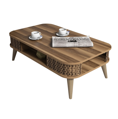 Masute de cafea - COFFEE TABLE MELAMINE HM9501.02 IN WALNUT COLOR 105x60x34.6Hcm.