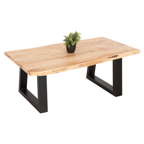 Masute de cafea - COFFEE TABLE MONTANA HM8166.21 TOP THICKNESS 4cm.ACACIA WOOD IN LIGHT NATURAL COLOR 115x63x40Hcm.