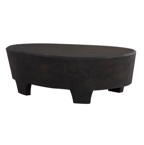 Interior - COFFEE TABLE OVAL SERIES SANTORINI FB918066 MDF IN BLACK COLOR 100x60x33Hcm.