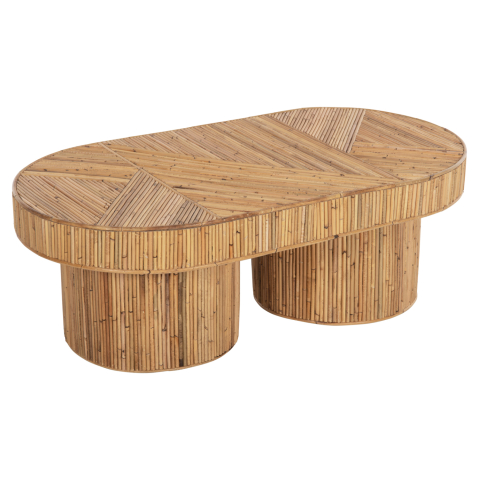 Masute de cafea - COFFEE TABLE OVAL TOP GATSBY HM9870 RATTAN IN NATURAL COLOR 110x59x39Hcm.