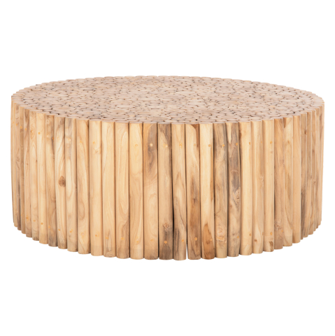 Masute de cafea - COFFEE TABLE ROUND COOTER HM9862 TEAK BRANCHES- NATURAL Φ100x40Hcm.