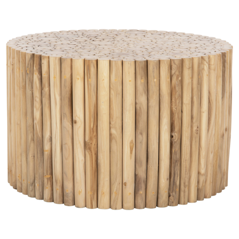 Masute de cafea - COFFEE TABLE ROUND COOTER HM9863 TEAK BRANCHES- NATURAL Φ80x50Hcm.