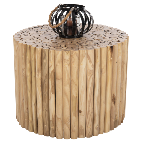 Masute de cafea - COFFEE TABLE ROUND COOTER HM9864 TEAK BRANCHES- NATURAL Φ60,5x46Hcm.