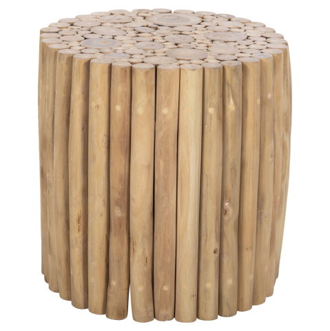 Masute de cafea - COFFEE TABLE ROUND COOTER HM9865 TEAK BRANCHES- NATURAL Φ39x40.5Hcm.