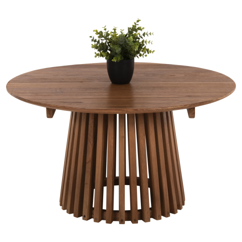 Masute de cafea - COFFEE TABLE ROUND FRANTZ HM9387.11 SOLID MINDI WOOD-NATURAL Φ80X45H cm.