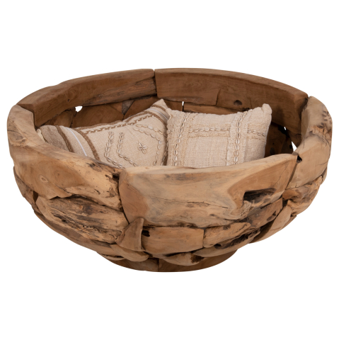 Masute de cafea - COFFEE TABLE ROUND HM4279 TEAK TREE ROOT PIECES IN NATURAL COLOR Φ100x43,5Hcm.