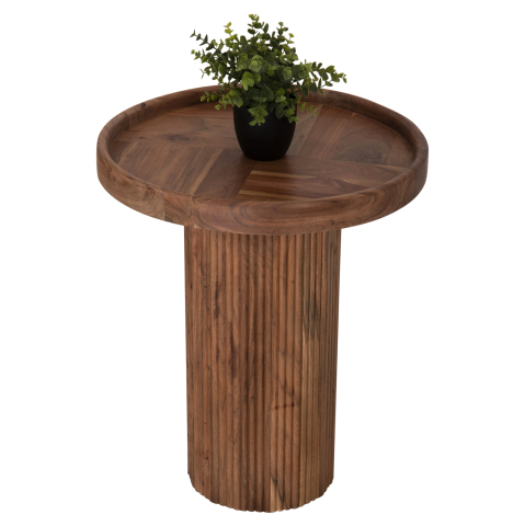 Masute de cafea - COFFEE TABLE ROUND RAJJEH HM9692 SOLID ACACIA WOOD IN NATURAL Φ50x60Hcm.