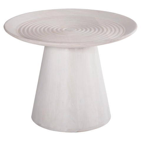 Masute de cafea - COFFEE TABLE ROUND ROSS HM9709 SOLID MANGO WOOD IN WHITE Φ60x45Hcm.