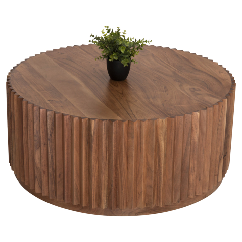 Masute de cafea - COFFEE TABLE ROUND SEDGE HM9695 SOLID ACACIA WOOD-NATURAL COLOR Φ90Χ38Hcm.