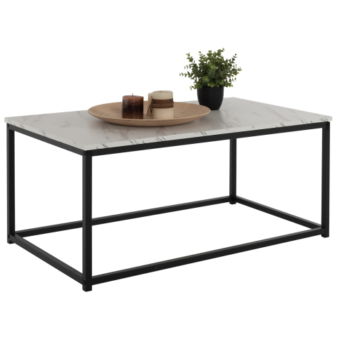 Masute de cafea - COFFEE TABLE SAFFRON HM8975.12 MELAMINE WHITE MARBLE LOOK 95x55x43Hcm.
