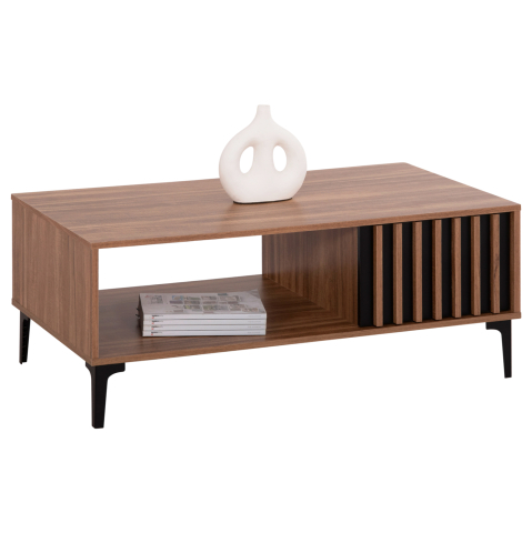 Interior - COFFEE TABLE SERIES HARRY HM18007.01 MELAMINE IN NATURAL WOOD COLOR and BLACK 110x60x43,5Hcm.