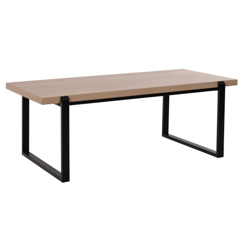 Masute de cafea - COFFEE TABLE SHABEN HM9585.03 MDF IN SONOMA TABLETOP-BLACK METAL BASE 120x60X46Hcm.