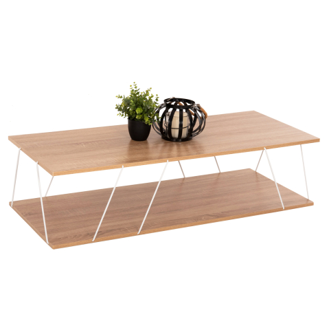 Masute de cafea - COFFEE TABLE TARS HM8927.14 SONOMA MELAMINE-WHITE METAL RODS 120Χ50Χ30Hcm.