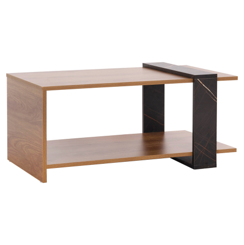 Masute de cafea - COFFEE TABLE WILMA HM8950.12 MELAMINE IN NATURAL-BLACK MARBLE 80Χ50Χ35Hcm.