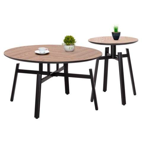 Interior - COFFEE TABLES 2PCS SET NORTON HM21088 MDF-METAL Φ80cm and Φ45cm
