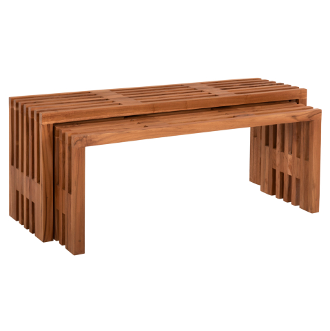 Masute de cafea - COFFEE TABLES 2PCS SET NYA HM9828 SOLID TEAK WOOD IN NATURAL 110x30x46Hcm.