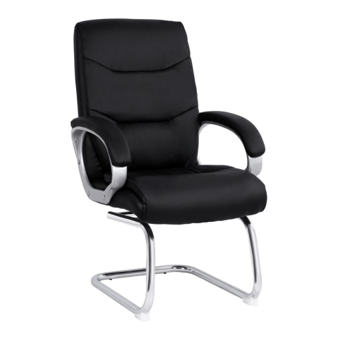 Scaune de birou - CONFERENCE ARMCHAIR SEMI-SWIVEL ZAMORA HM1088.01 BLACK PU LEATHER 63Χ70Χ102Hcm.